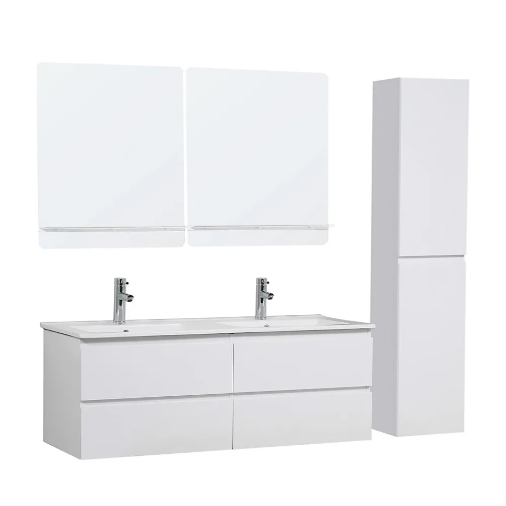 Mob-In Ensemble meuble double vasque SORRENTO 120cm avec plan céramique