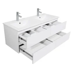 Mob-In Ensemble meuble double vasque SORRENTO 120cm avec plan céramique