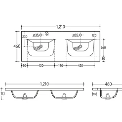 Ensemble Meuble De Salle De Bains|Petits-Meubles Ensemble meuble double vasque encastree 120cm et colonne Gaia Bois