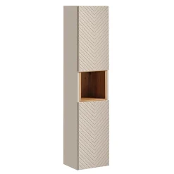 Ensemble Meuble De Salle De Bains|Petits-Meubles Ensemble meuble double vasque 120cm 4 tiroirs miroirs LED colonne et 3 armoires murales Manoa Cachemire et Bois