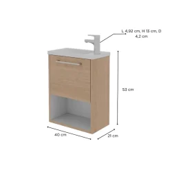Mob-In Ensemble meuble lave-mains NIKA + robinet