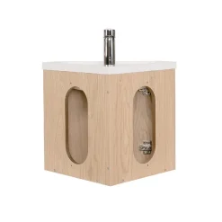 Mob-In Ensemble meuble lave-mains d'angle décor chêne KODA + armoire miroir