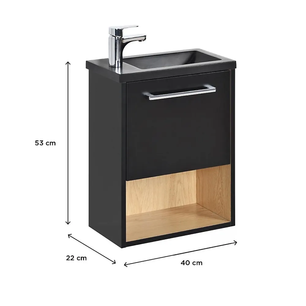 Lave-Mains|Mob-In Ensemble meuble lave-mains NIKA + robinet