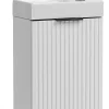 Furnidea Ensemble meuble lave-mains suspendu ADEL blanc avec le lavabo FIKA 40 cm