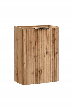 Furnidea Ensemble meuble lave-mains suspendu ADEL chêne avec le lavabo FIKA 40 cm