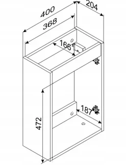 Furnidea Ensemble meuble lave-mains suspendu ADEL chêne avec le lavabo FIKA 40 cm