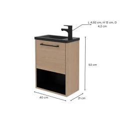 Lave-Mains|Mob-In Ensemble meuble lave-mains NIKA + robinet