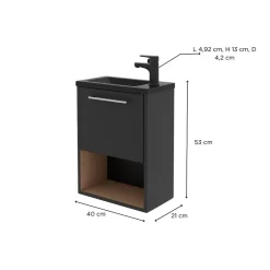 Lave-Mains|Mob-In Ensemble meuble lave-mains NIKA + robinet