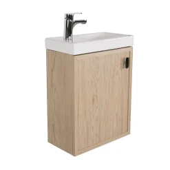 Mob-In Ensemble meuble lave-mains décor chêne FRAME + robinet