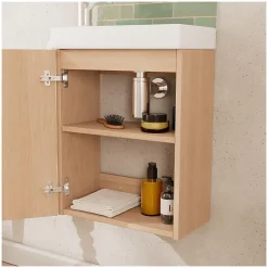 Mob-In Ensemble meuble lave-mains décor chêne FRAME + robinet
