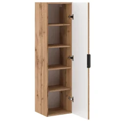 Petits-Meubles Ensemble meuble simple vasque encastree 80cm et colonne Teren Bois