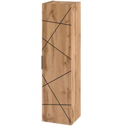 Petits-Meubles Ensemble meuble simple vasque encastree 80cm et colonne Teren Bois