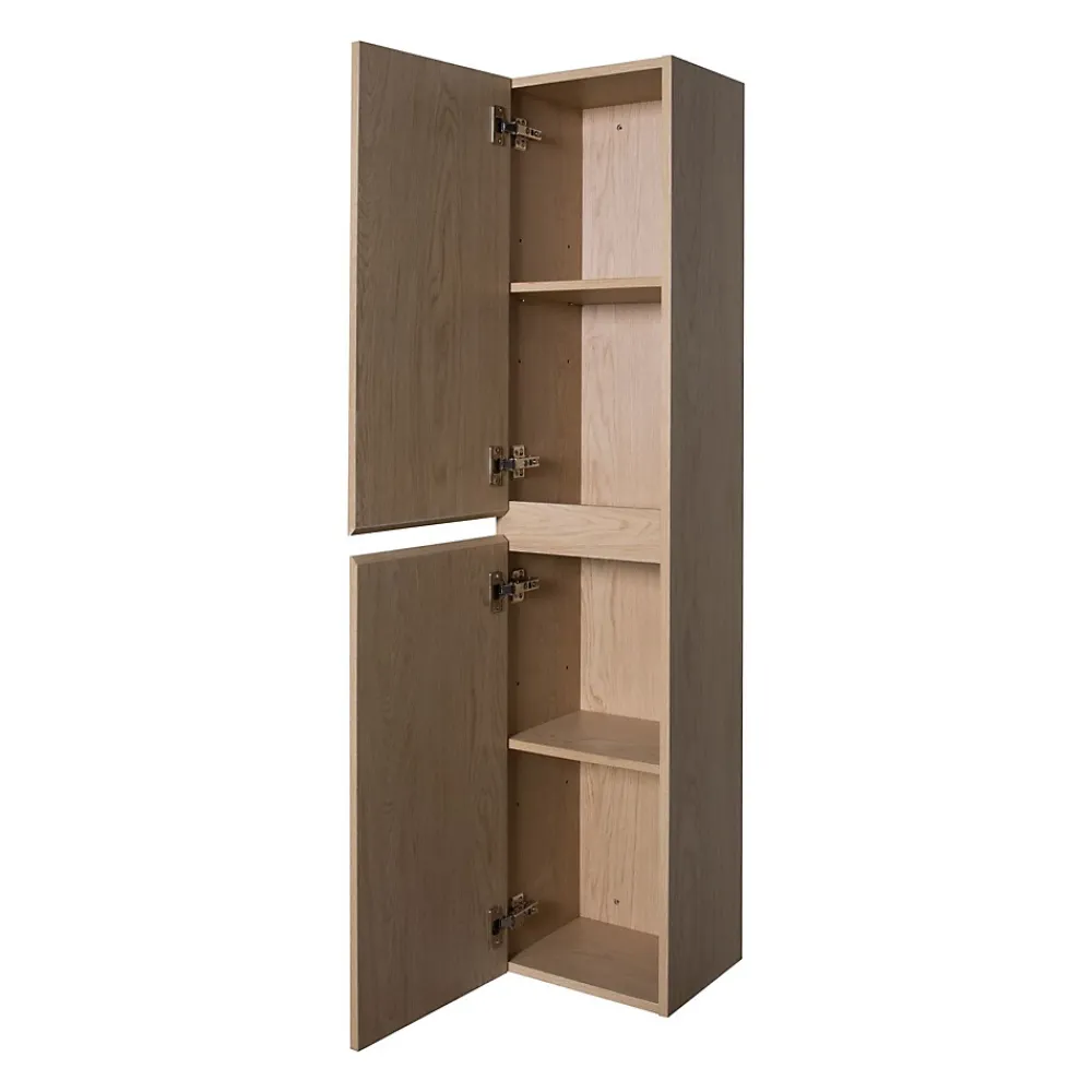 Ensemble Meuble De Salle De Bains|Mob-In Ensemble meuble simple vasque 60cm avec vasque et colonne SORRENTO Décor chêne