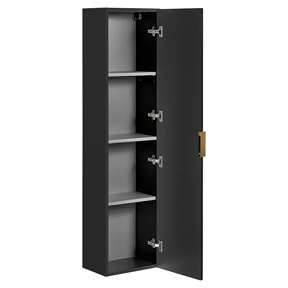 Ensemble Meuble De Salle De Bains|Petits-Meubles Ensemble meuble simple vasque 80cm et colonne Adriel Noir et Bois