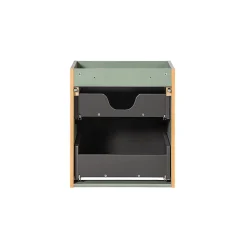 Petits-Meubles Ensemble meuble simple vasque encastree 50cm 2 tiroirs et colonne Jade Vert et Bois