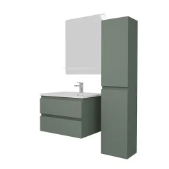 Ensemble Meuble De Salle De Bains|Mob-In Ensemble meuble simple vasque SORRENTO 60 cm + robinet + miroir + Colonne