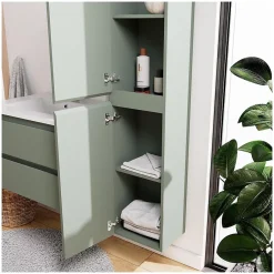Ensemble Meuble De Salle De Bains|Mob-In Ensemble meuble simple vasque SORRENTO 60 cm + robinet + miroir + Colonne