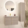 Petits-Meubles Ensemble meuble simple vasque encastree 80cm et colonne Izae Cachemire