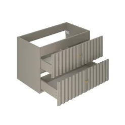Petits-Meubles Ensemble meuble simple vasque encastree 80cm et colonne Izae Cachemire