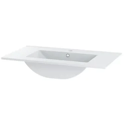 Petits-Meubles Ensemble meuble simple vasque encastree 80cm et colonne Izae Cachemire
