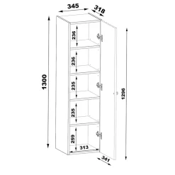 Petits-Meubles Ensemble meuble simple vasque encastree 80cm et colonne Izae Cachemire