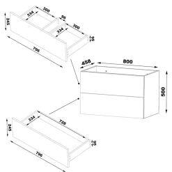 Ensemble Meuble De Salle De Bains|Petits-Meubles Ensemble meuble simple vasque encastree 80cm et colonne Tao Cachemire