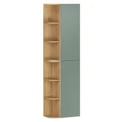 Ensemble Meuble De Salle De Bains|Petits-Meubles Ensemble meuble simple vasque 100cm niches arrondies et colonne Oria Vert mat