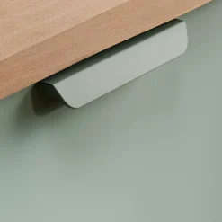 Ensemble Meuble De Salle De Bains|Petits-Meubles Ensemble meuble simple vasque 100cm niches arrondies et colonne Oria Vert mat