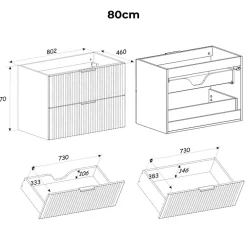 Petits-Meubles Ensemble meuble simple vasque 120cm panier à linge et colonne Adriel Noir et Bois