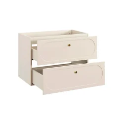 Ensemble Meuble De Salle De Bains|Petits-Meubles Ensemble meuble simple vasque encastree 80cm et colonne Sanae Beige sable