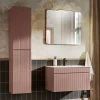 Ensemble Meuble De Salle De Bains|Petits-Meubles Ensemble meuble simple vasque encastree 80cm et colonne Zelie Rose