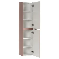 Ensemble Meuble De Salle De Bains|Petits-Meubles Ensemble meuble simple vasque encastree 100cm et colonne Zelie Rose
