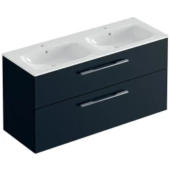 Geberit Ensemble meuble sous vasque l.130 cm bleu + vasque céramique Selva