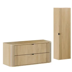 Meuble Sous-Vasque|Petits-Meubles Ensemble meuble sous vasque 120cm et colonne Mila Bois