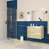 Ensemble Meuble De Salle De Bains|Meuble Vasque| Ensemble meuble sous-vasque 2 tiroirs l. 80 cm + plan vasque + miroir, décor bois, Tolima