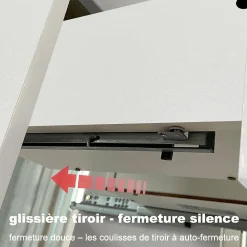 AICA Sanitaire Ensemble meuble vasque L.100cm blanc 2 tiroirs + lavabo + colonne