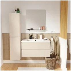 Mob-In Ensemble meuble vasque SORRENTO 80cm avec robinet, miroir et colonne