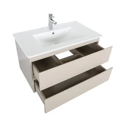 Mob-In Ensemble meuble vasque SORRENTO 80cm avec robinet, miroir et colonne