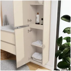 Mob-In Ensemble meuble vasque SORRENTO 80cm avec robinet, miroir et colonne