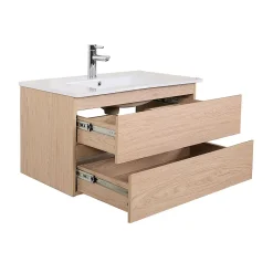 Mob-In Ensemble meuble vasque SORRENTO 80cm avec robinet, miroir et colonne