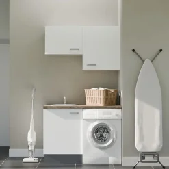Cuisibane Ensemble meubles buanderie avec emplacement lave-linge - B02