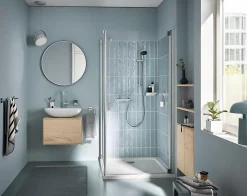 Grohe Ensemble mitigeur de douche thermostatique + douchette + flexible et barre, chrome, Trend