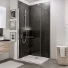Paroi De Douche|Receveur De Douche|Schulte Ensemble paroi de douche à l'italienne l. 100 x H. 190 cm NewStyle et receveur de douche 80 x 100 cm, blanc et transparent,