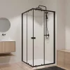 Aurlane Ensemble portes de douche coulissantes extensibles Noir 80/90x185cm - BLACK SLIDE 80-90