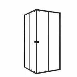 Aurlane Ensemble portes de douche coulissantes extensibles Noir 80/90x185cm - BLACK SLIDE 80-90