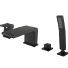 Bernstein Ensemble Robinet mélangeur Noir Baignoire 4 trous en Cascade, Ensemble Pommeau Douchette Bain - 6080B