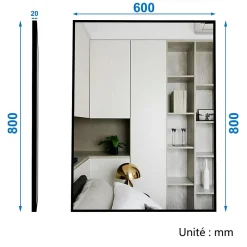 AICA Sanitaire Ensemble Salle De Bain 80cm Blanc meuble + miroir + colonne + simple vasque