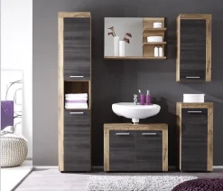 Meuble De Salle De Bains Faible Profondeur|Autres Ensemble Salle de bain PUKET 72 x 56 x 34 cm - Gris foncé