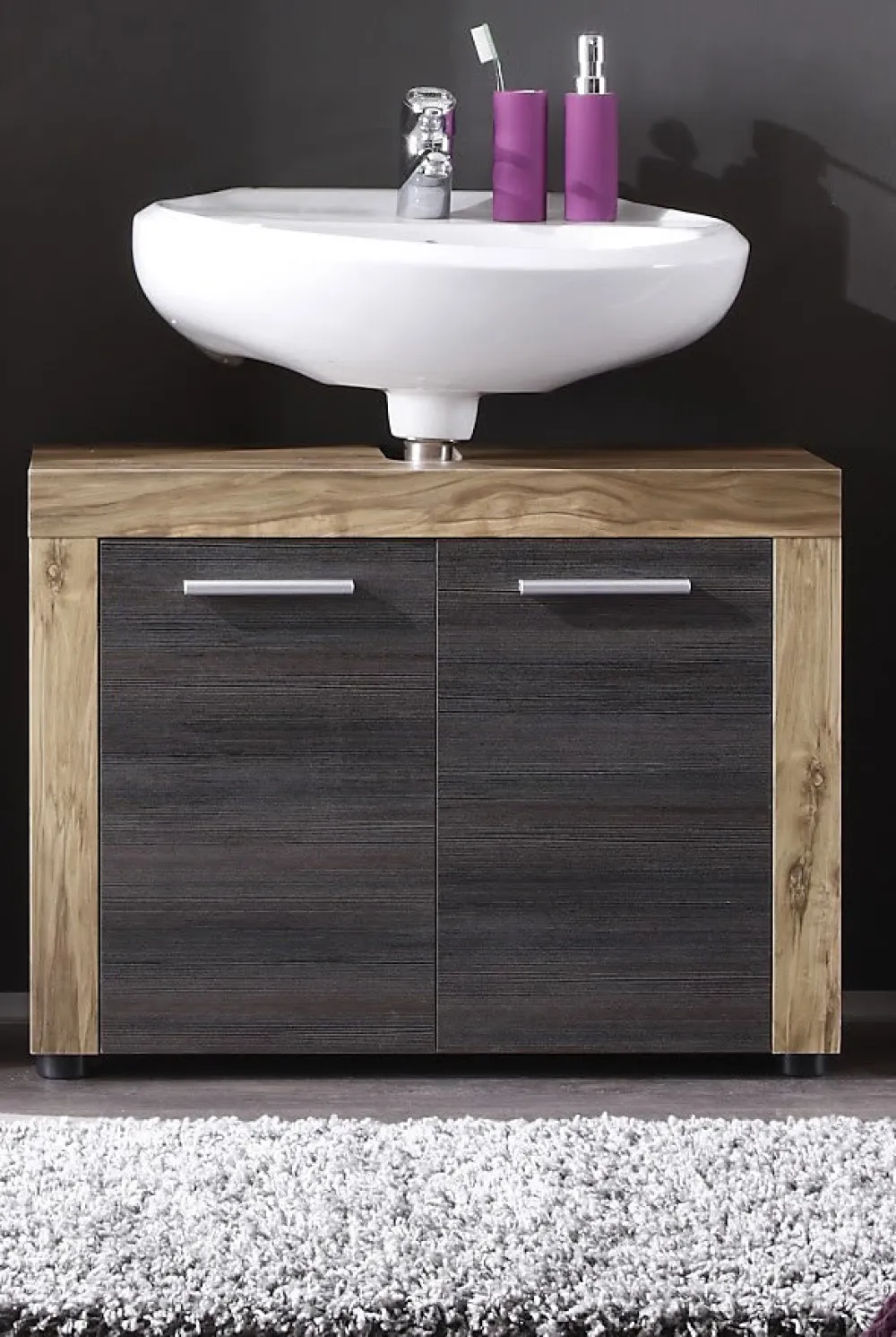 Meuble De Salle De Bains Faible Profondeur|Autres Ensemble Salle de bain PUKET 72 x 56 x 34 cm - Gris foncé