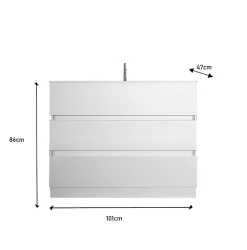 Autres Ensemble salle de bain START blanc brillant 101 x 86 x 47 cm